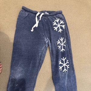 Blue triple snowflake joggers